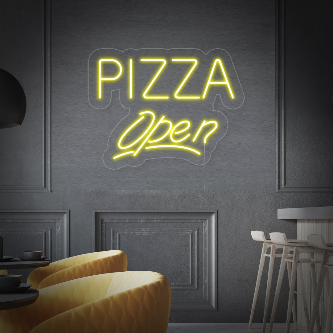 "Pizza Open" Neonskilt