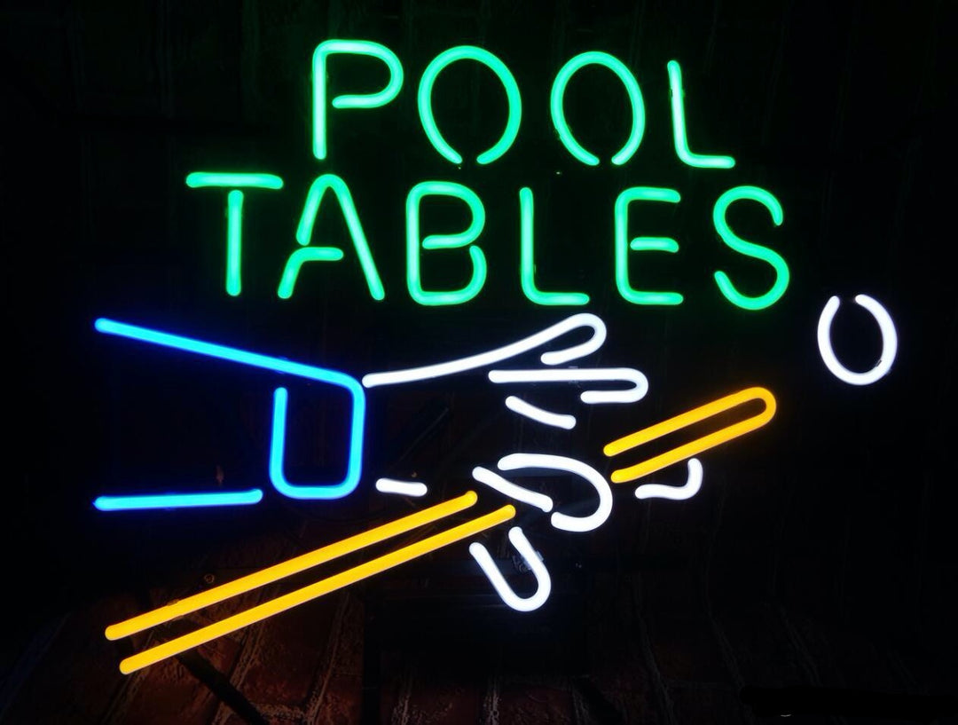 "Pool Tables, Biljard" Neonskilt