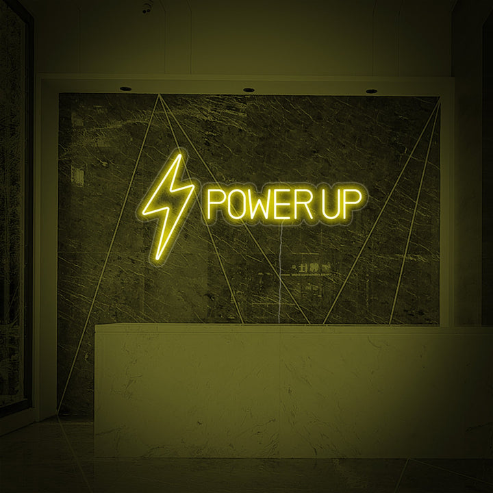 "Power Up" Innredning Til Treningssenteret Neonskilt