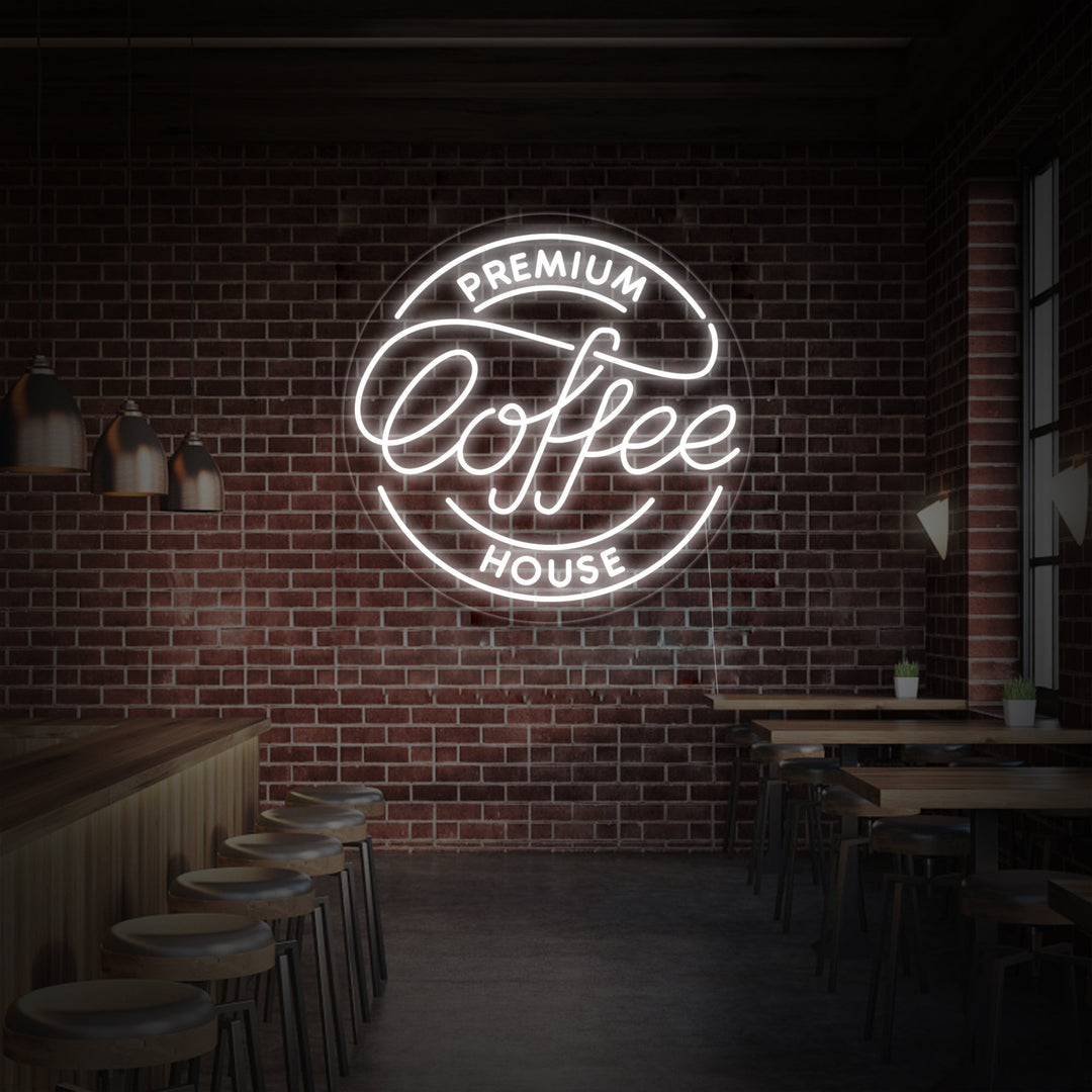"Premium Coffee House" Neonskilt