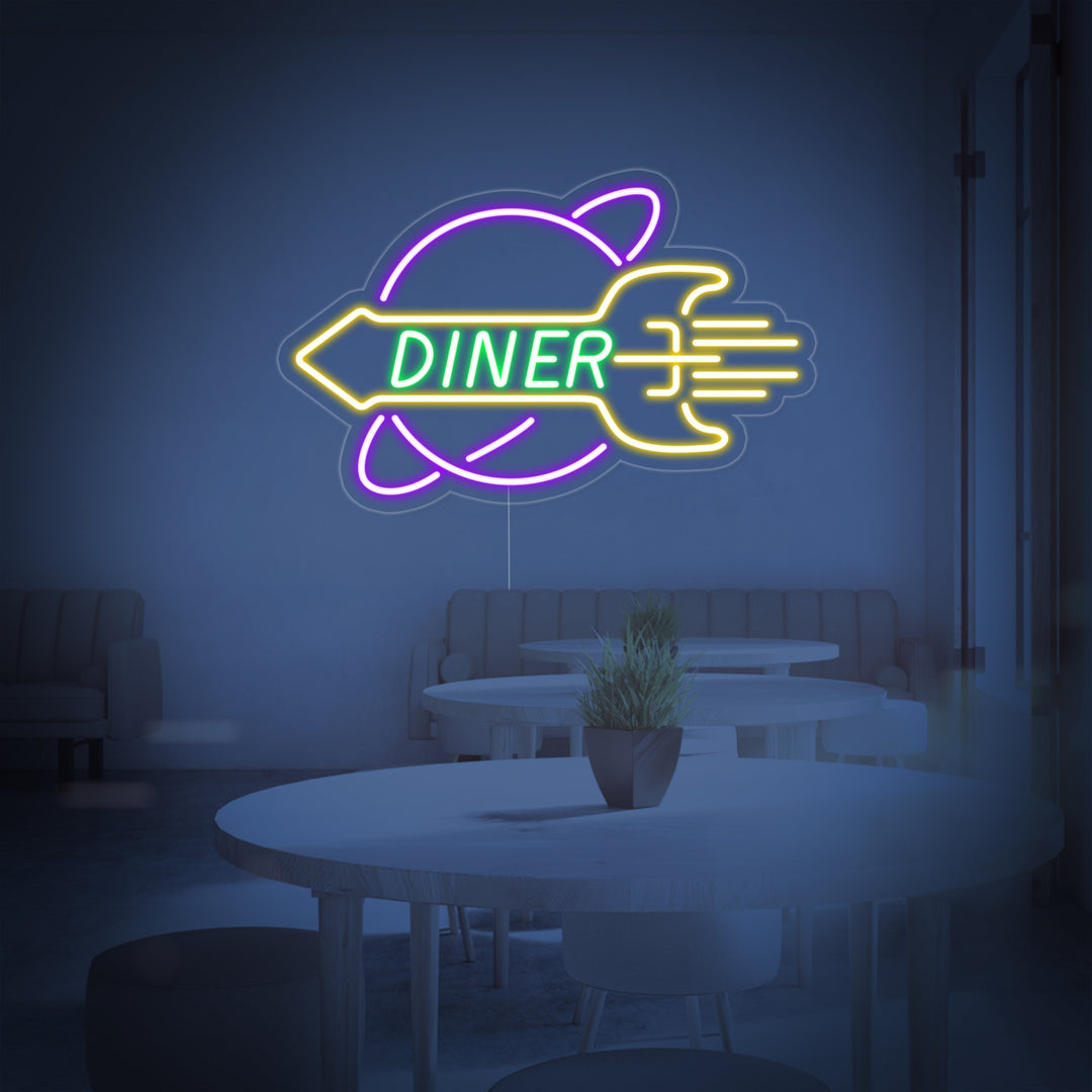"Rocket Rocket Diner" Neonskilt