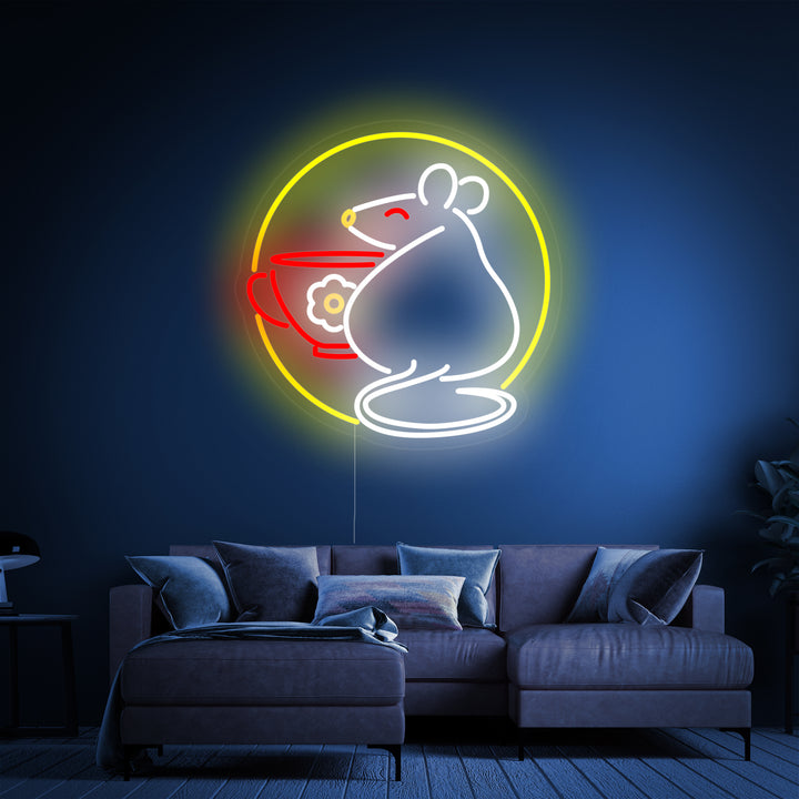 "Rotte Med Kopp" Neonskilt