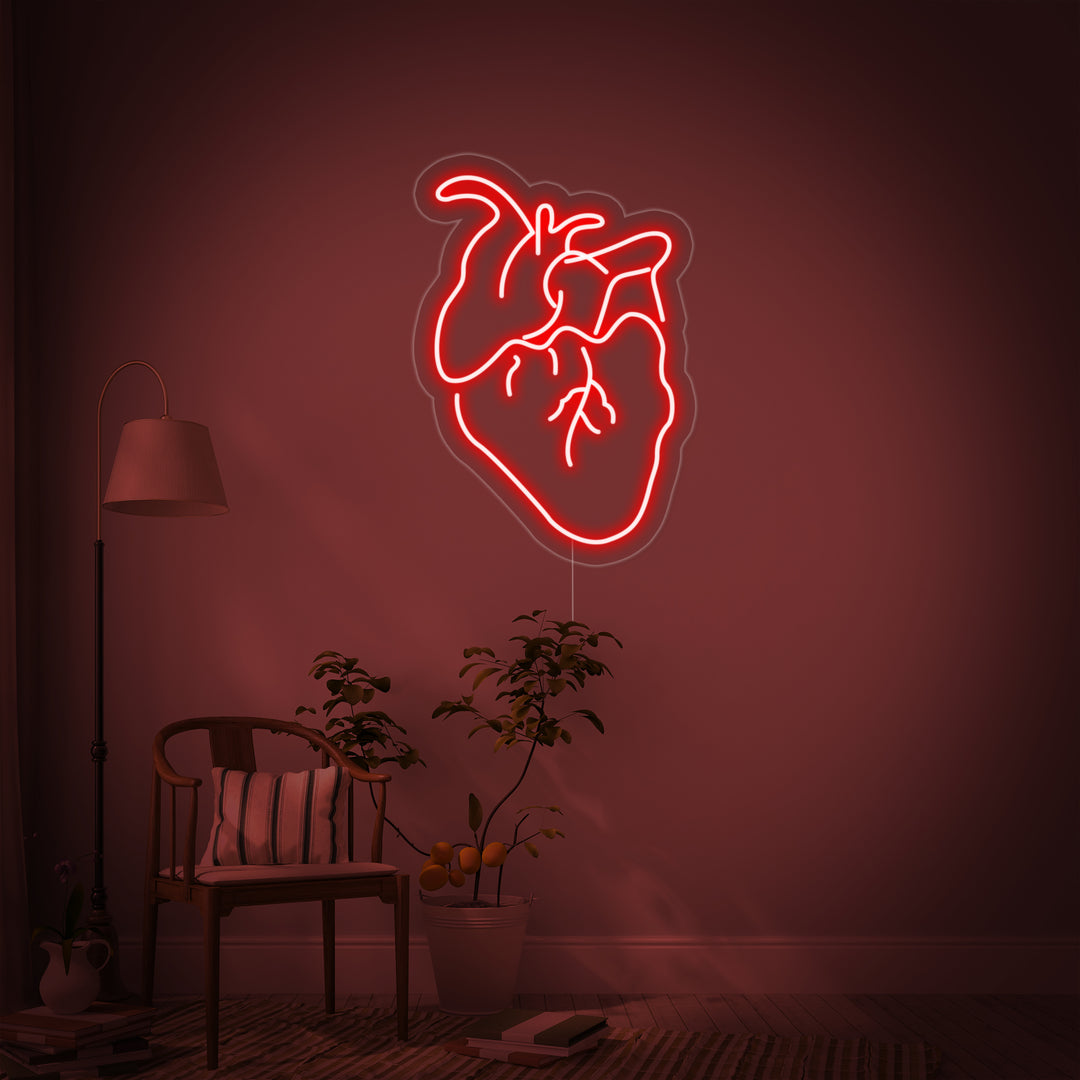 "Faktisk Hjerte" Neonskilt