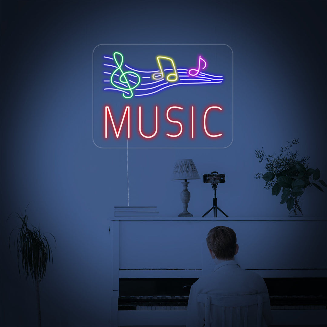 "Music, Musikalske Noter" Neonskilt