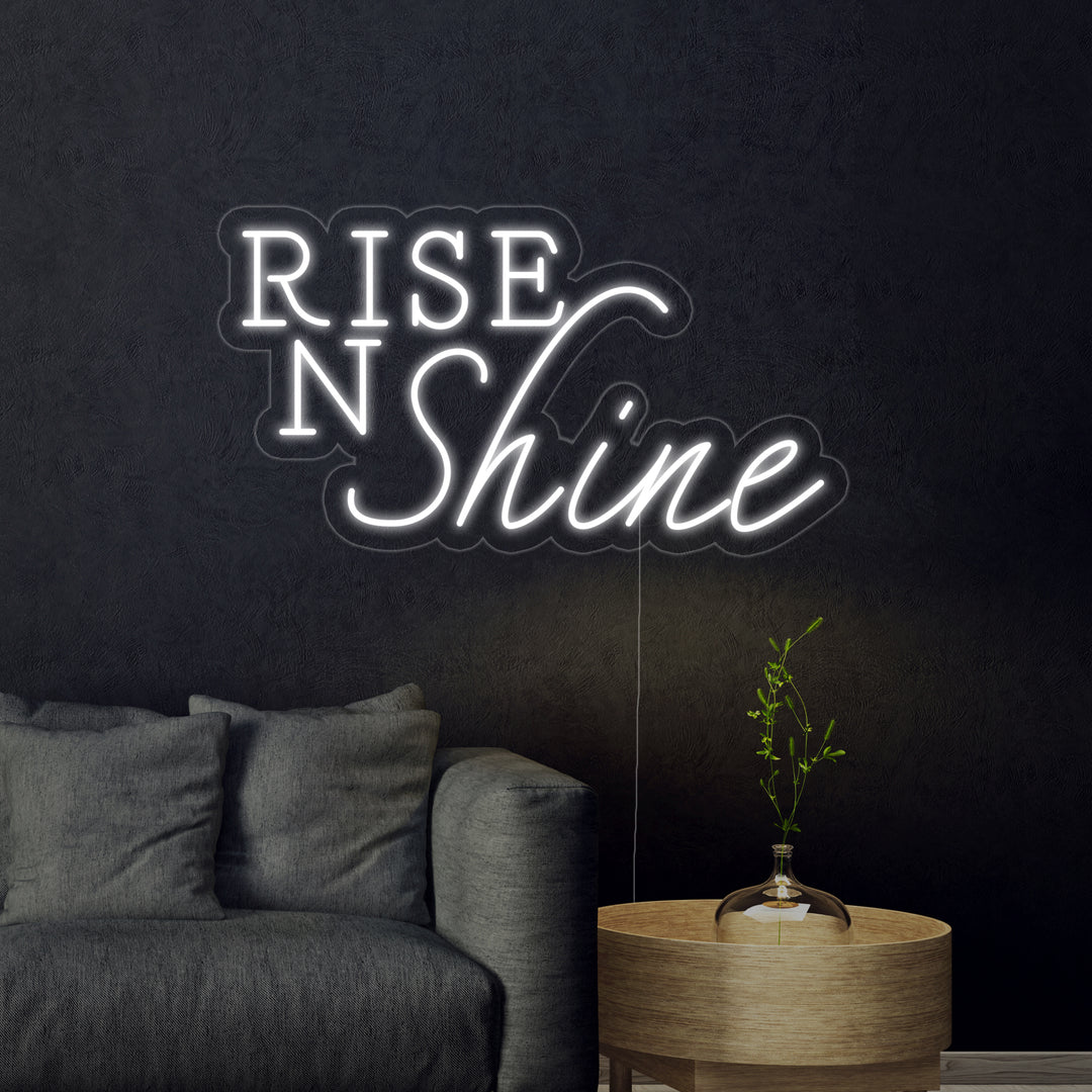 "Rise N Shine" Neonskilt