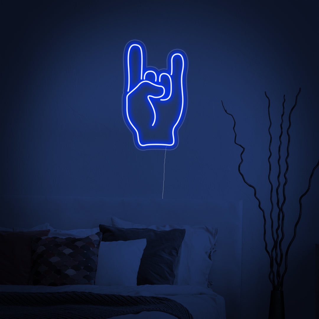 "Rock Hand" Neonskilt