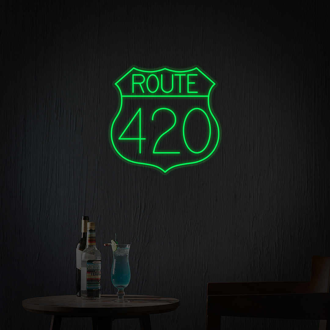 "Motorveier Og Rute 420" Neonskilt