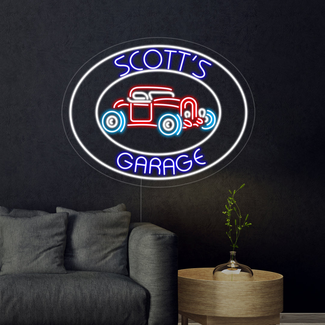 "Scotts Garage" Neonskilt