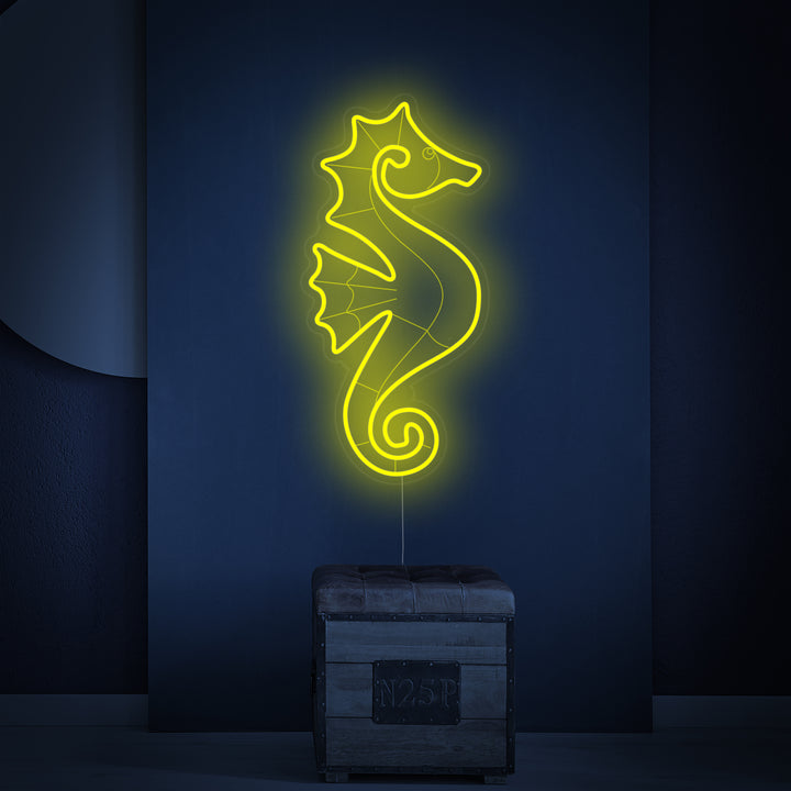 "Sjøhest" Neonskilt