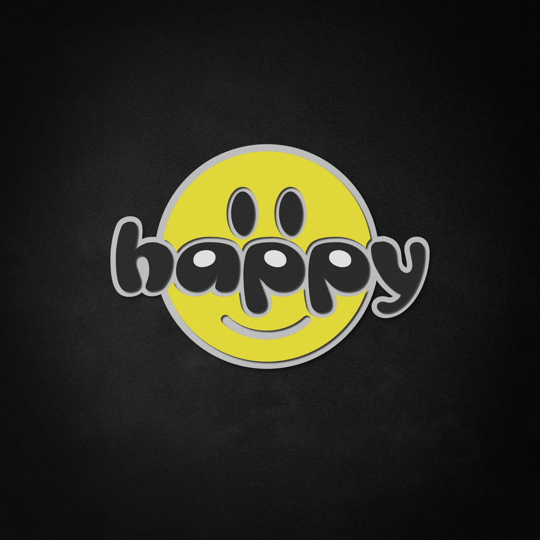 "Smil, Happy bokstaver" Neon Like