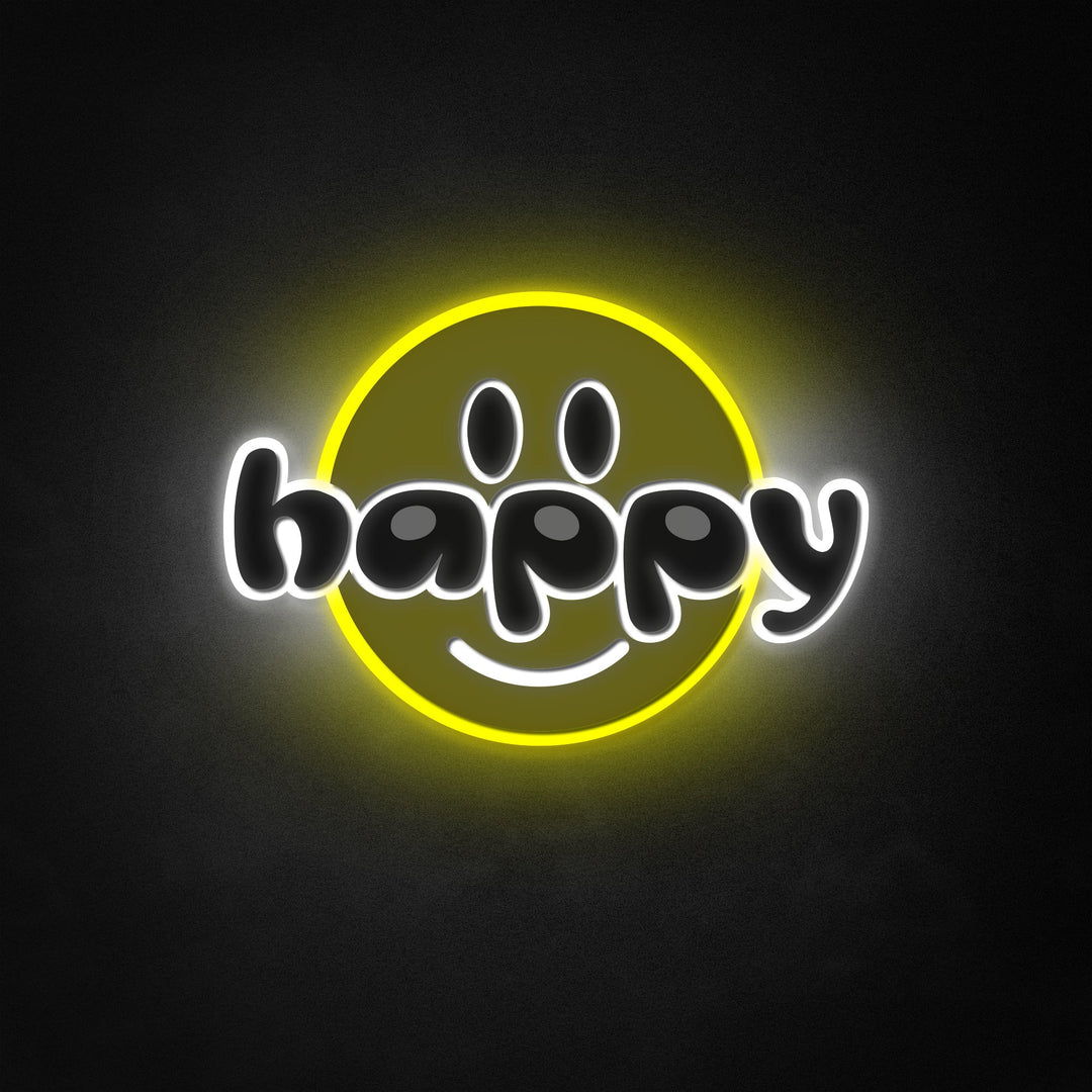 "Smil, Happy bokstaver" Neon Like