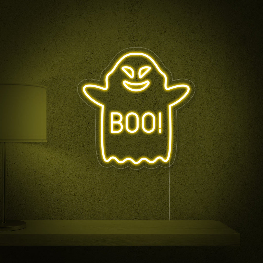 "Boo Spøkelse" Neonskilt