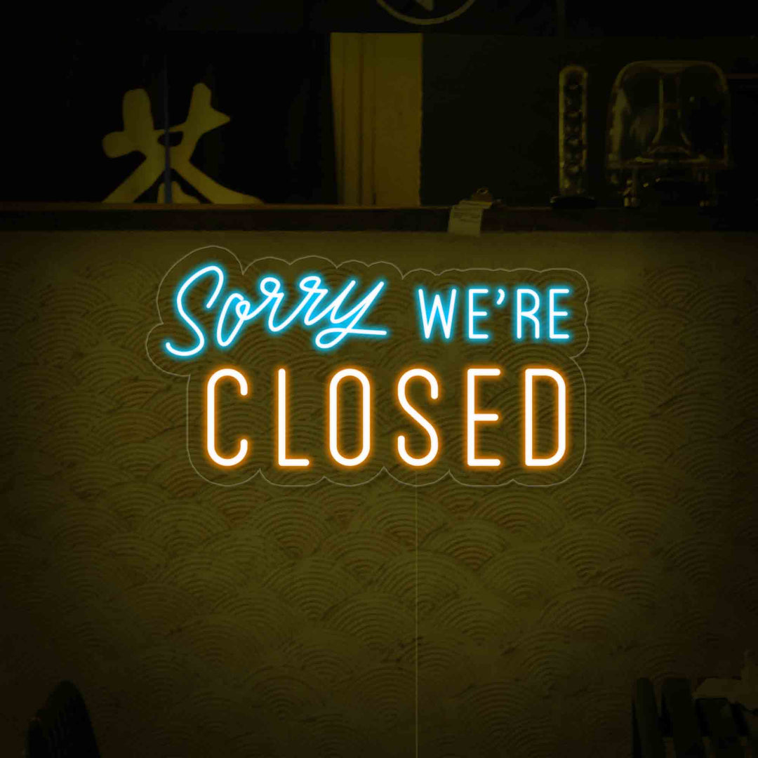 "Sorry We Are Closed" Neonskilt