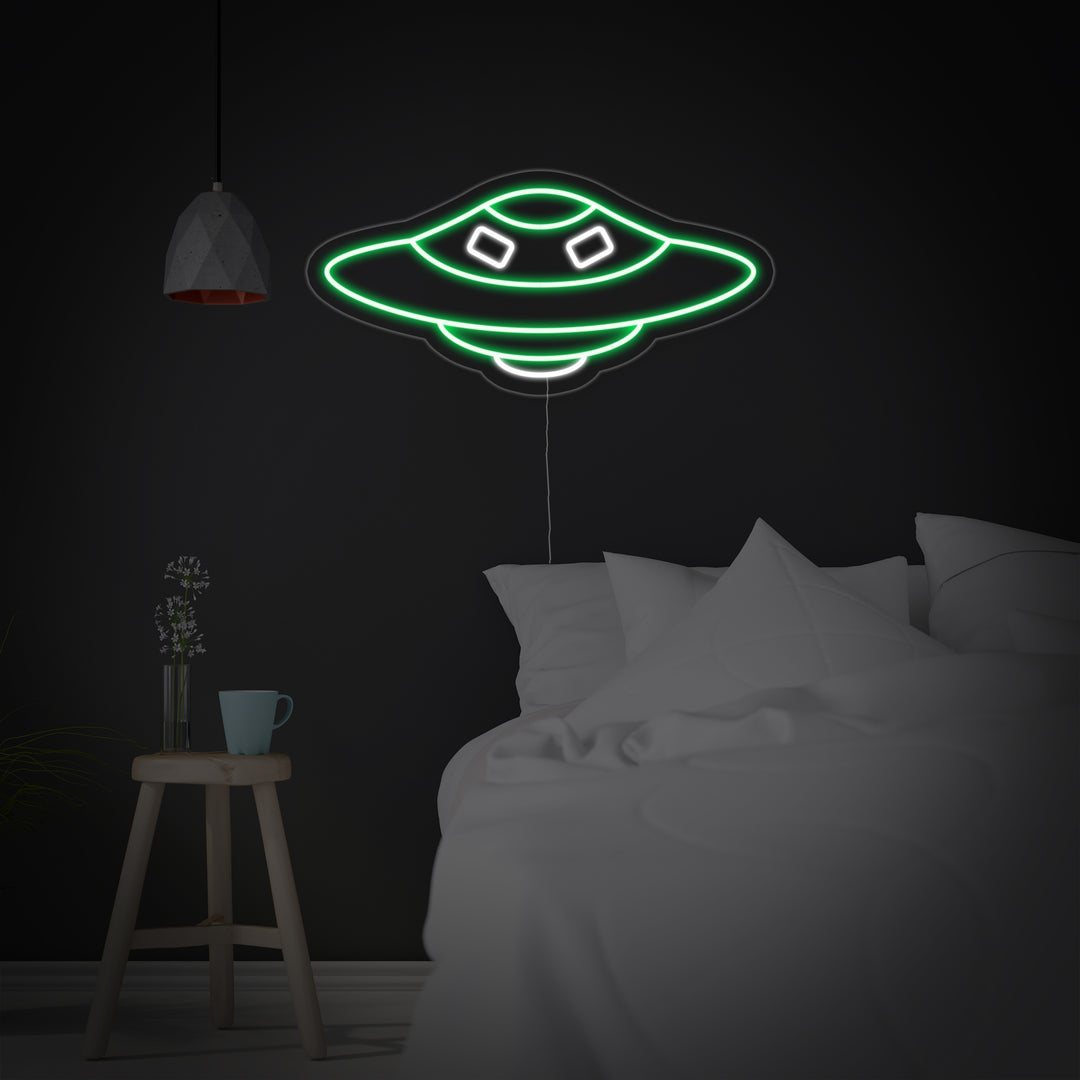 "Romskip UFO" Neonskilt