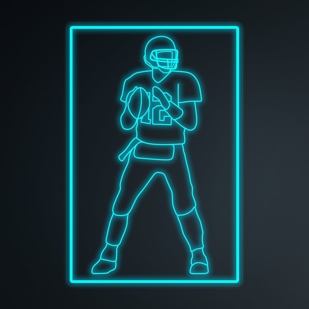 "Fotballspiller 12 Sports" Miniatyr Neon Skilt