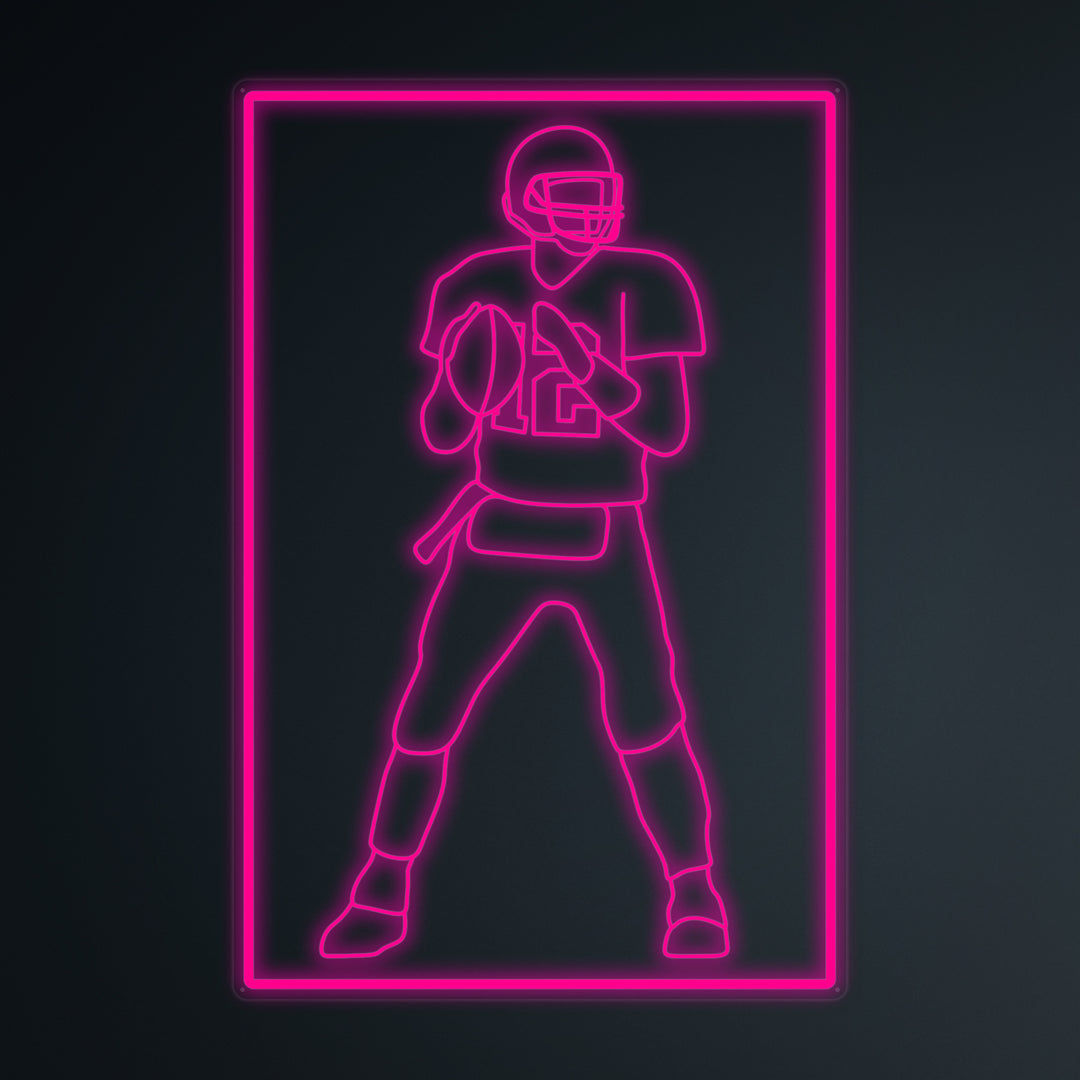 "Fotballspiller 12 Sports" Miniatyr Neon Skilt