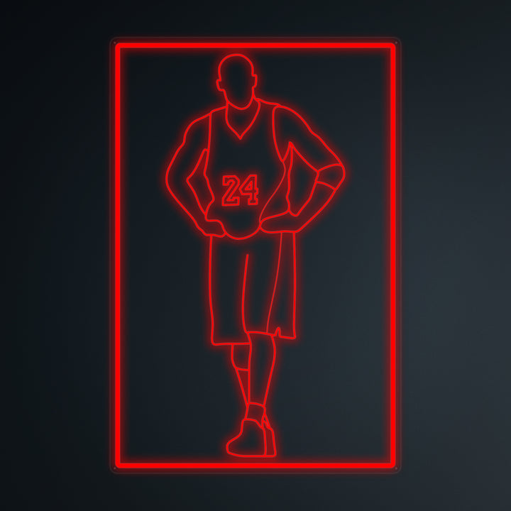 "Basketballspiller 24" Miniatyr Neon Skilt