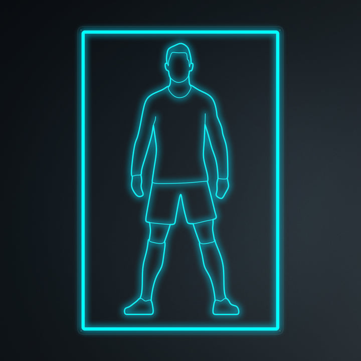 "Fotballspiller 7 Sports" Miniatyr Neon Skilt
