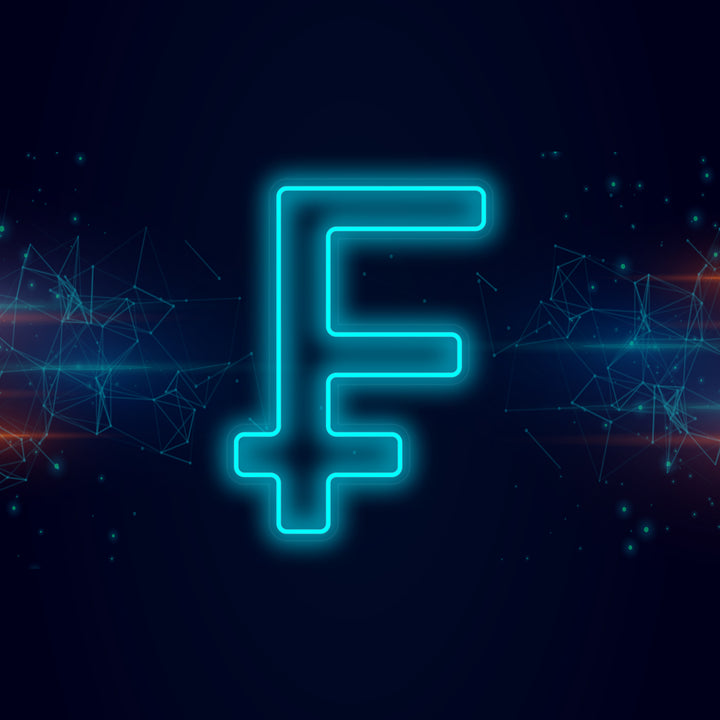 "Symbol For Sveitsiske Franc" Neonskilt
