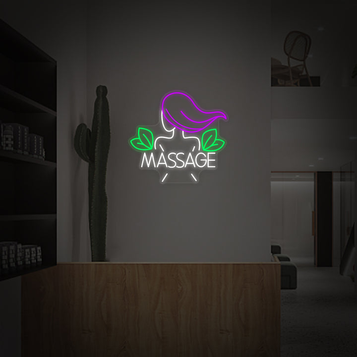 "Thai Massasje Skjønnhetssalong" Neonskilt