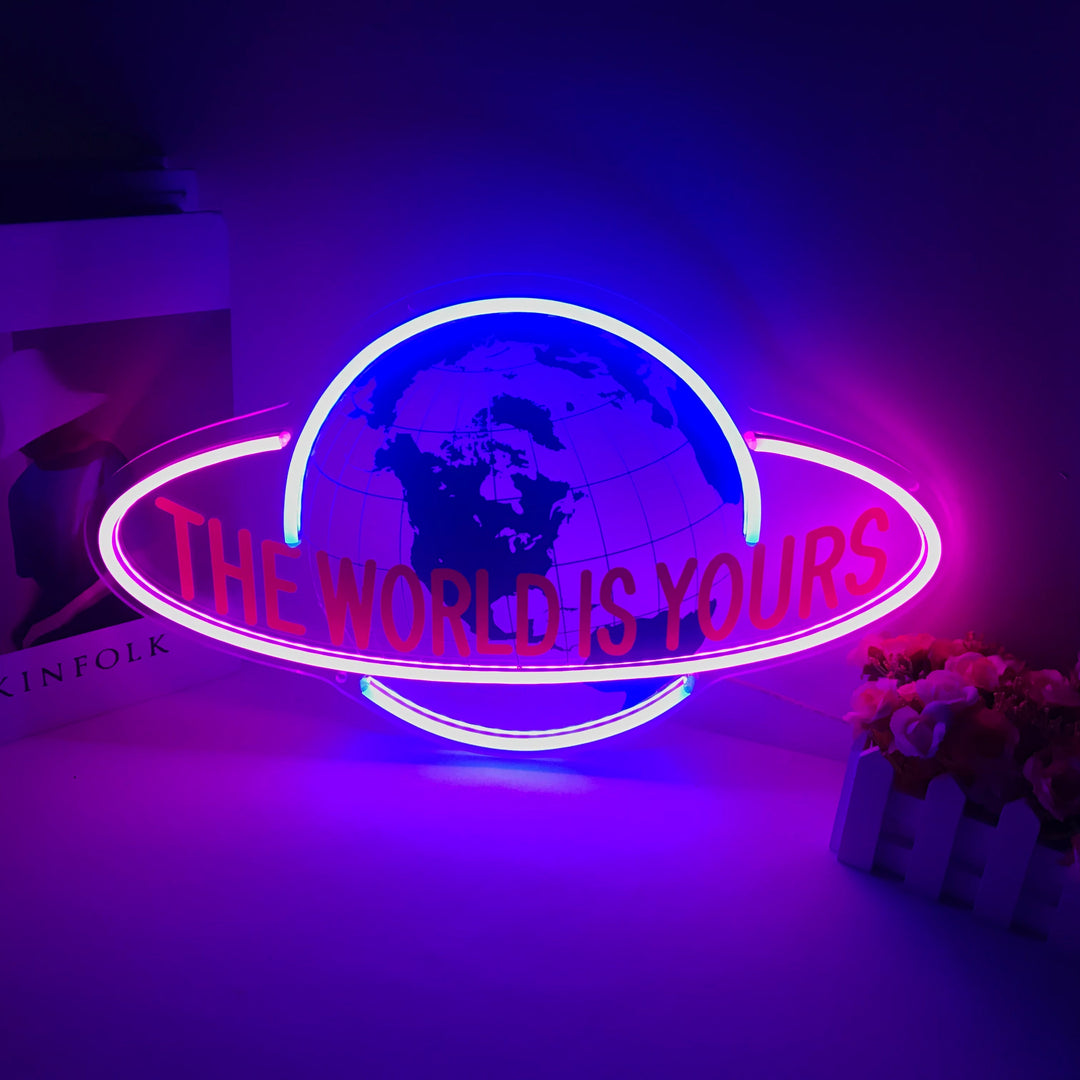 "The World Is Yours" Mini Neonskilt