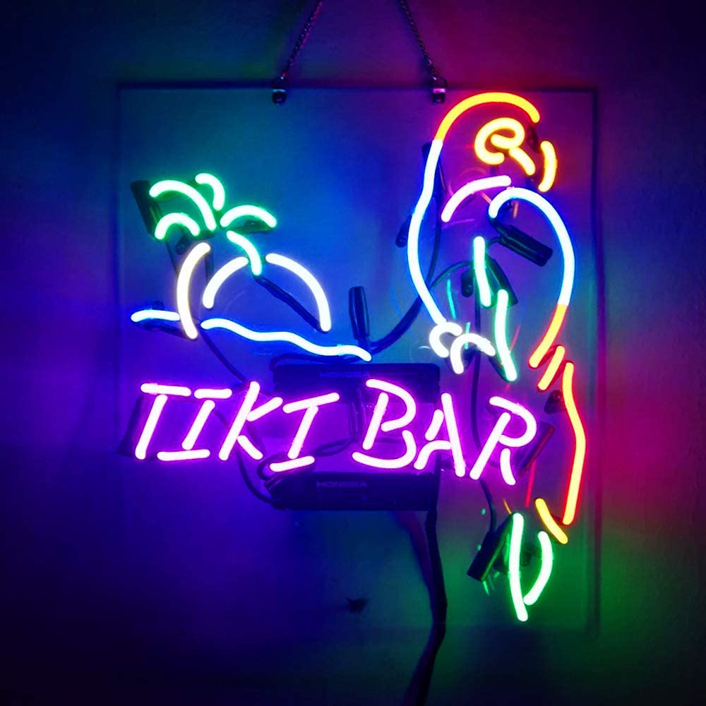 "TIKI Bar, Papegøye" Neonskilt