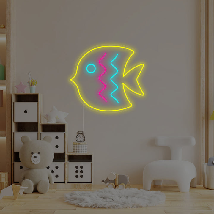 "Tropisk Fisk, Dekor Til Barnerommet" Neonskilt