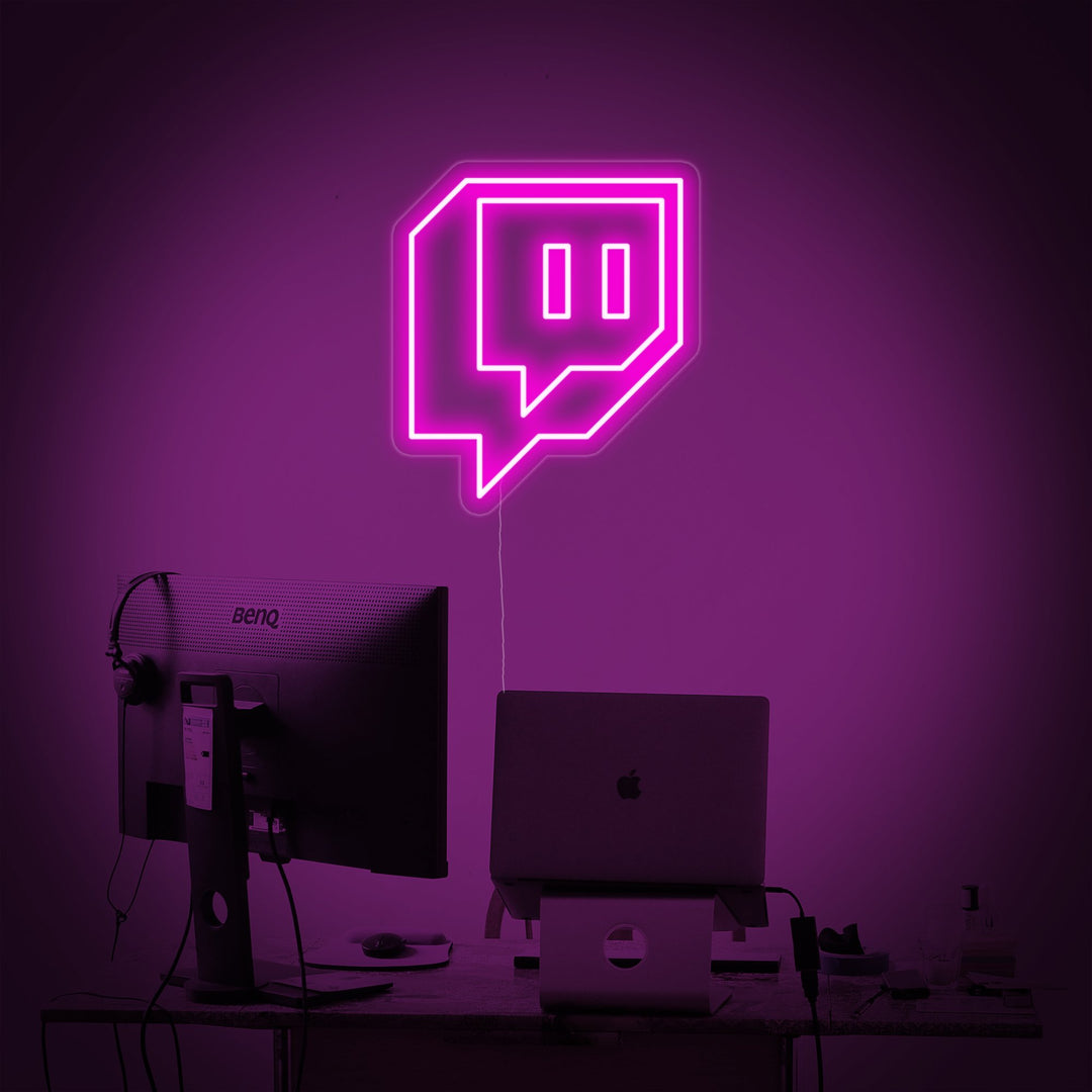 "Twitch Logo, Spilldekor" Neonskilt