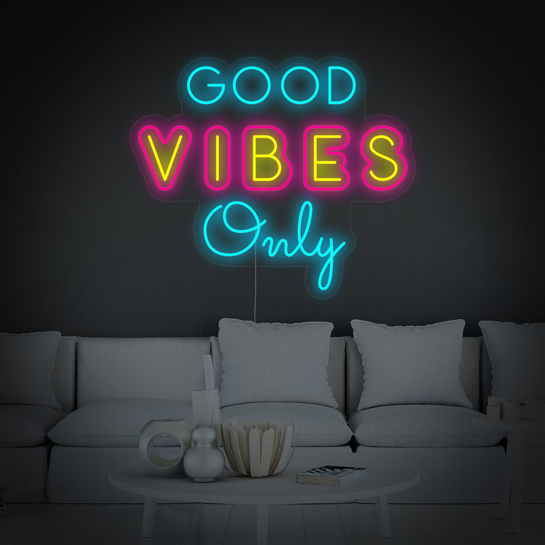 "Unique Good Vibes Only" Neonskilt