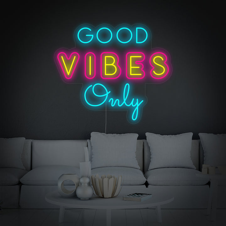 "Unique Good Vibes Only" Neonskilt