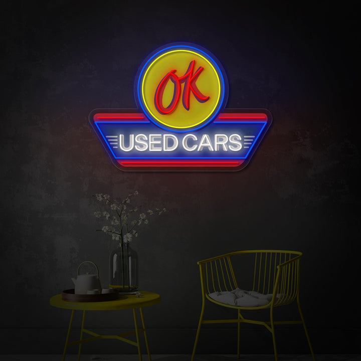 "Used Cars, biltjenestelogo" UV-trykt LED-neonskilt