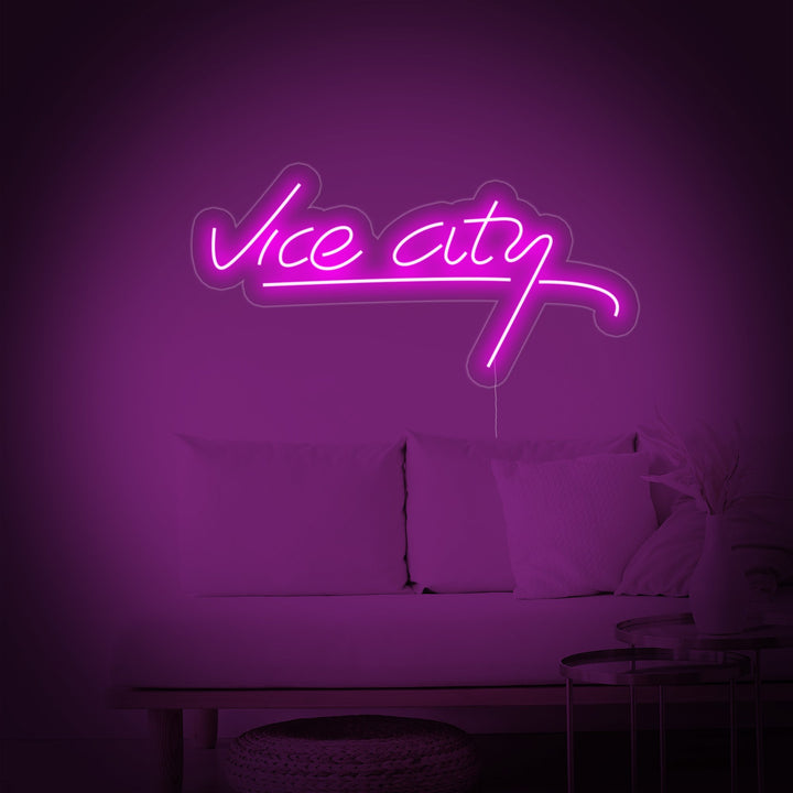 "Vice City, Innredning Av Spillrom" Neonskilt
