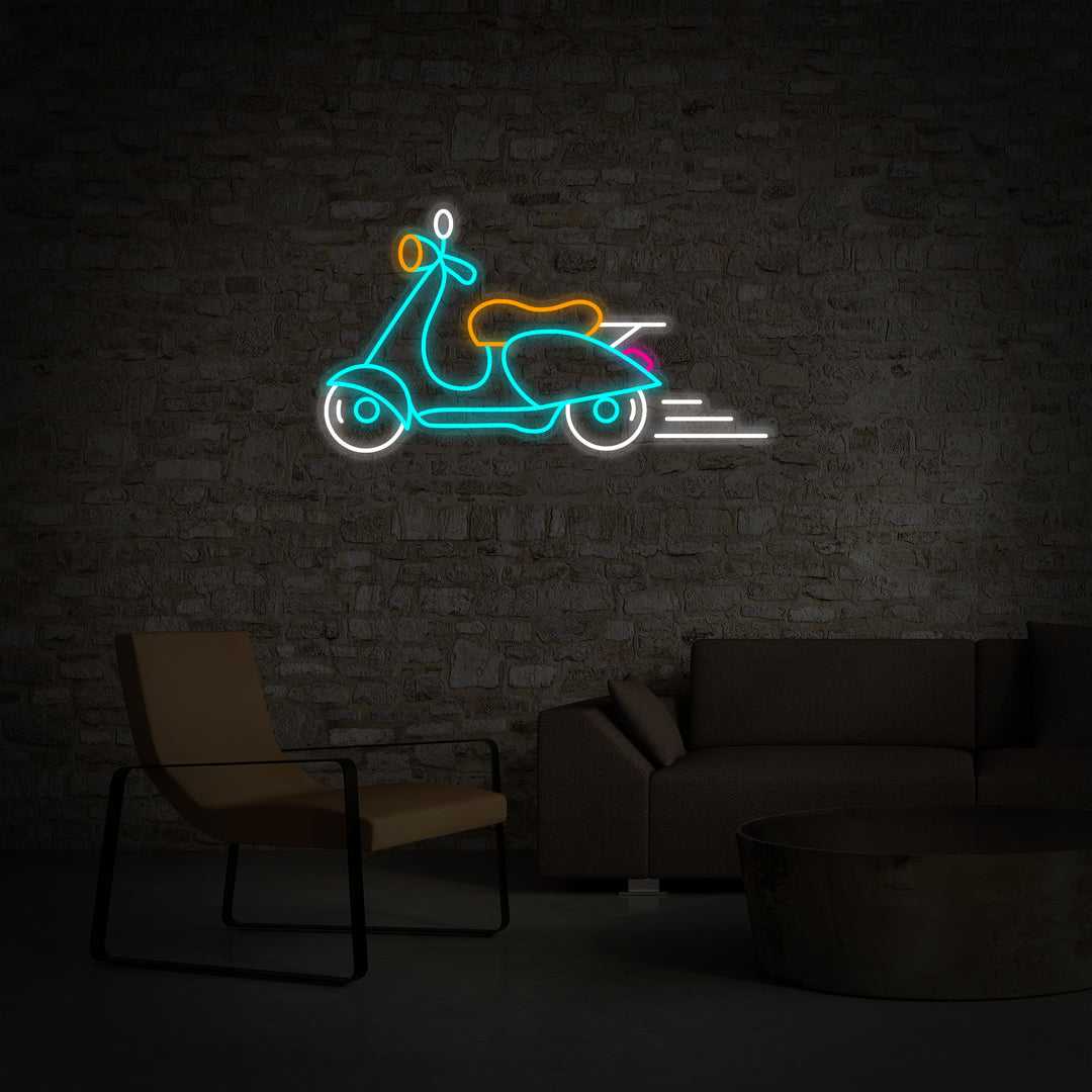 "Vintage Vespa Motorsykkel" Neonskilt