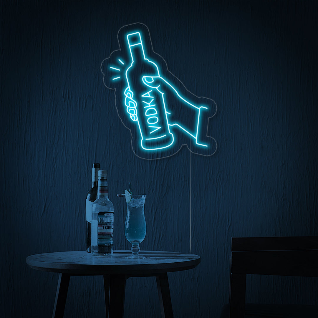 "Vodka Flaske Bar" Neonskilt