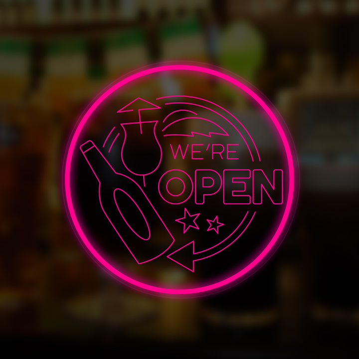 "We Are Open" Pub, Bar Miniatyr Neon Skilt