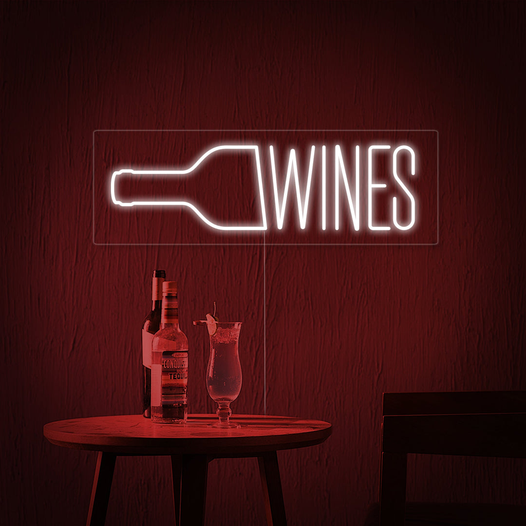 "Wine, Vinflaske, Bar" Neonskilt