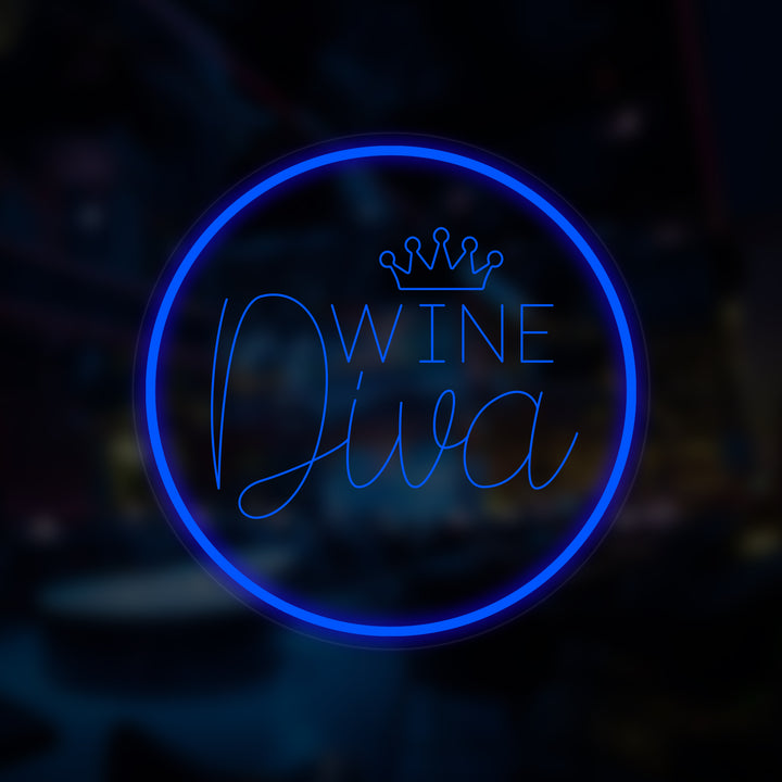 "Wine Diva" Miniatyr Neon Skilt