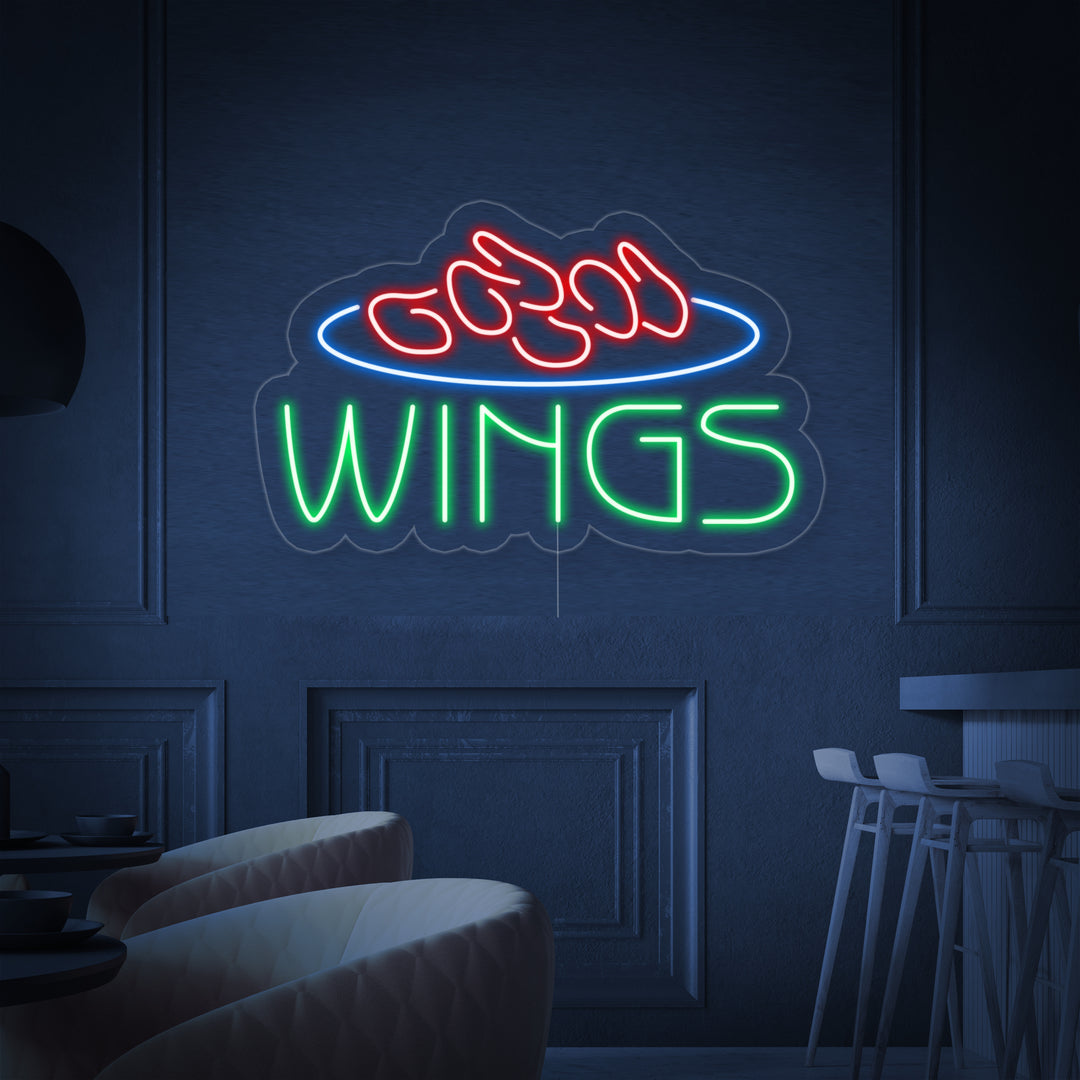 "Wings, Mat" Neonskilt