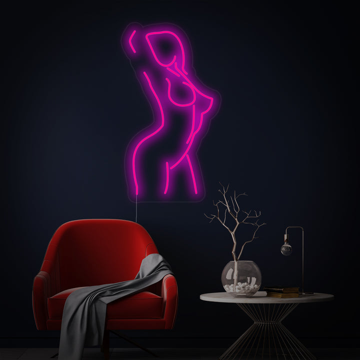 "Kvinne Dame Rygg Jente Kropp" Neonskilt