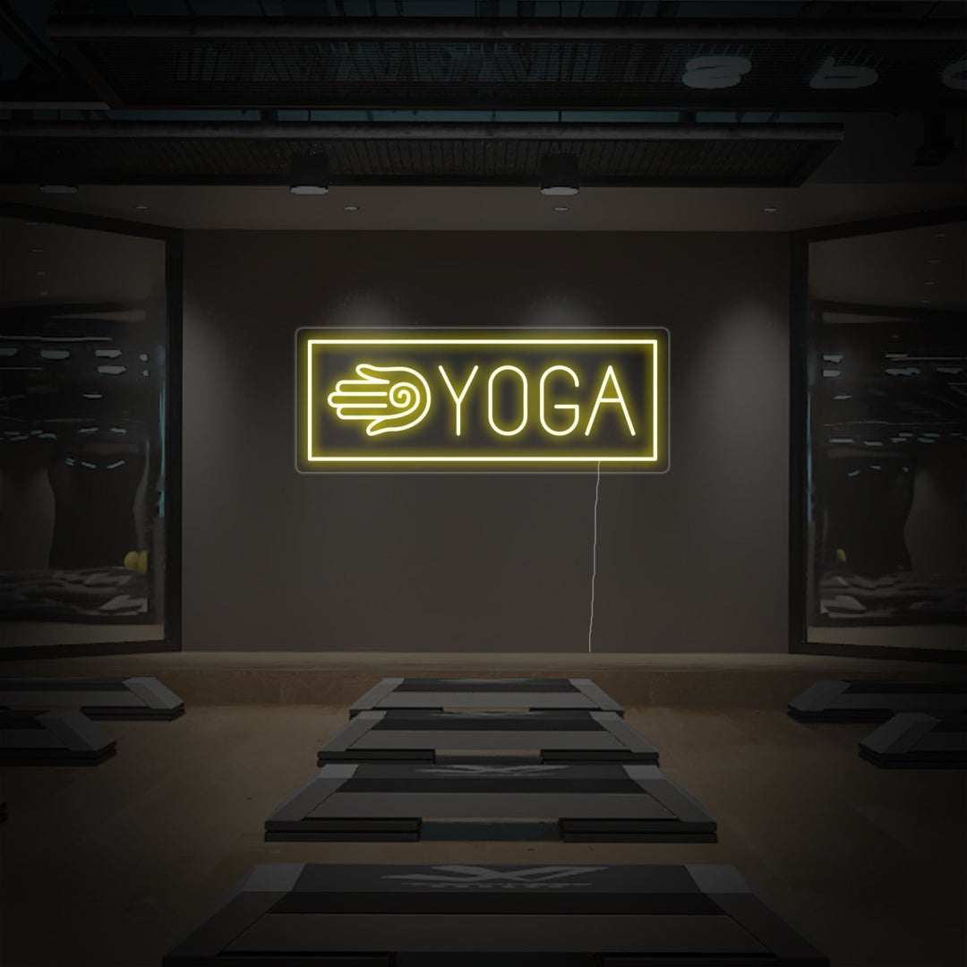 "Yoga, Hamsa-hånd" Neonskilt