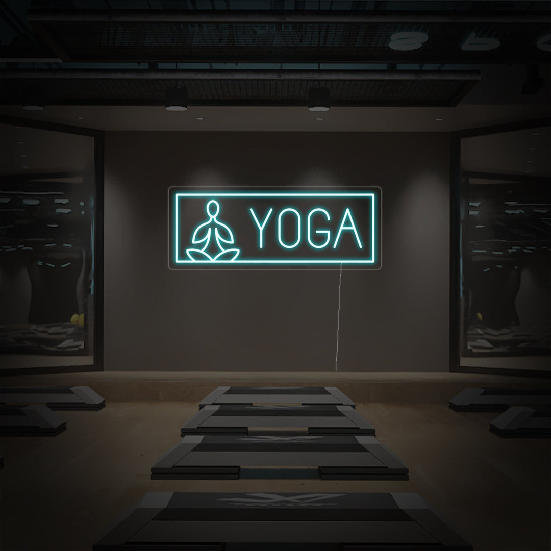 "Yoga, Meditasjon, Mennesker" Neonskilt