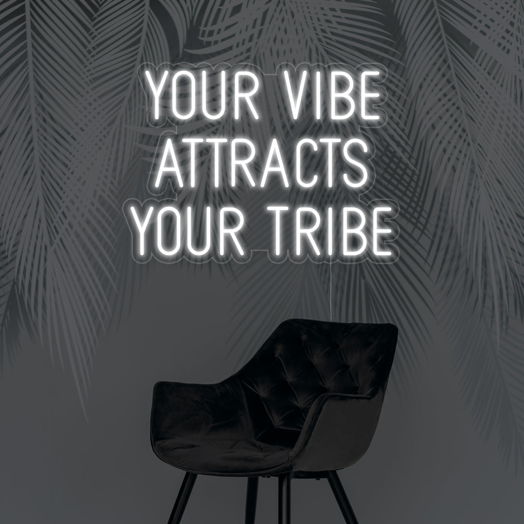 "Your Vibe Attracts Your Tribe, Bryllup" Neonskilt