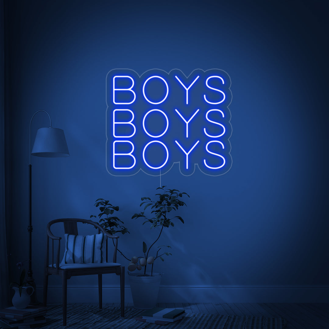 "Boys Boys Boys" Neonskilt