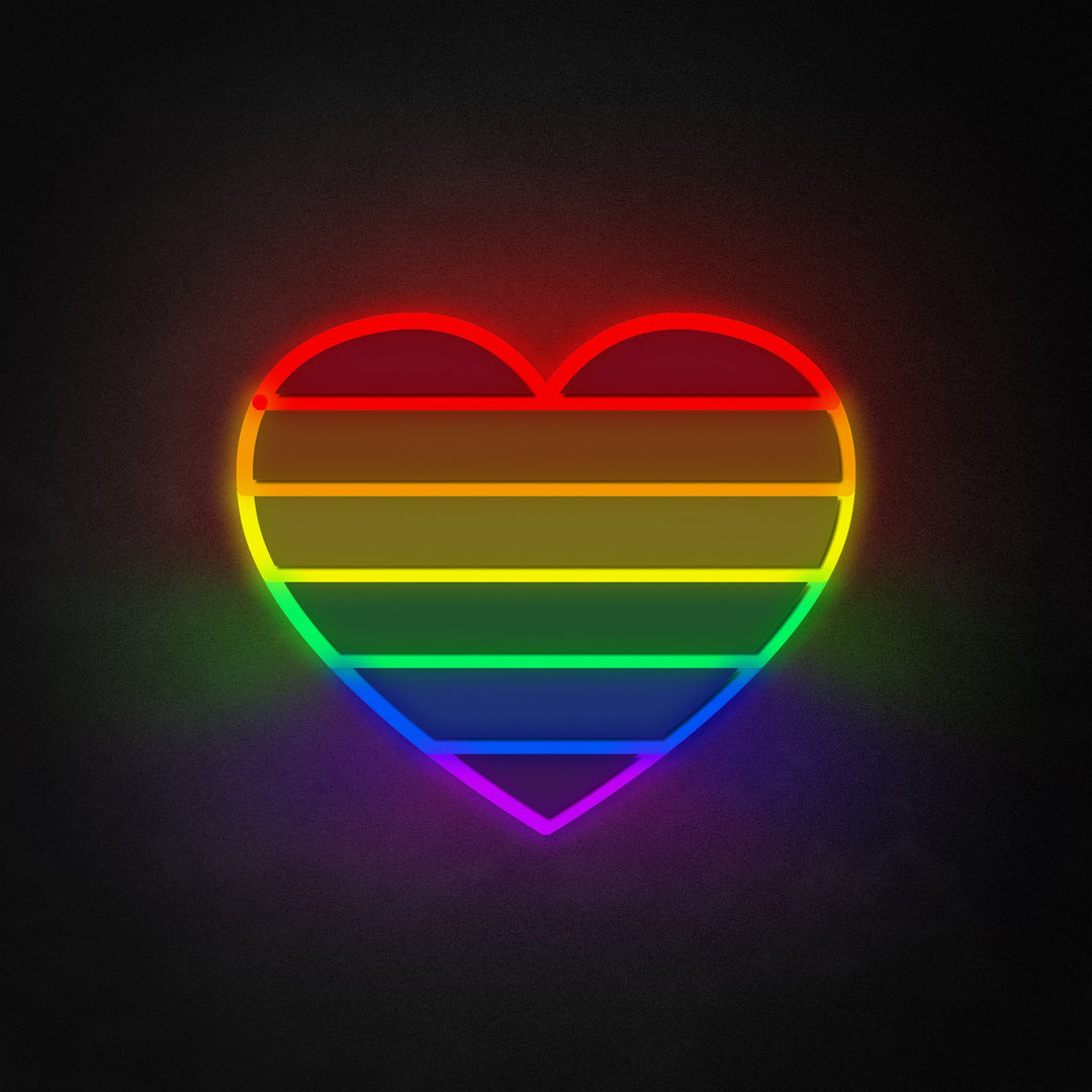 "Gay Pride, hjerteform" Neon Like