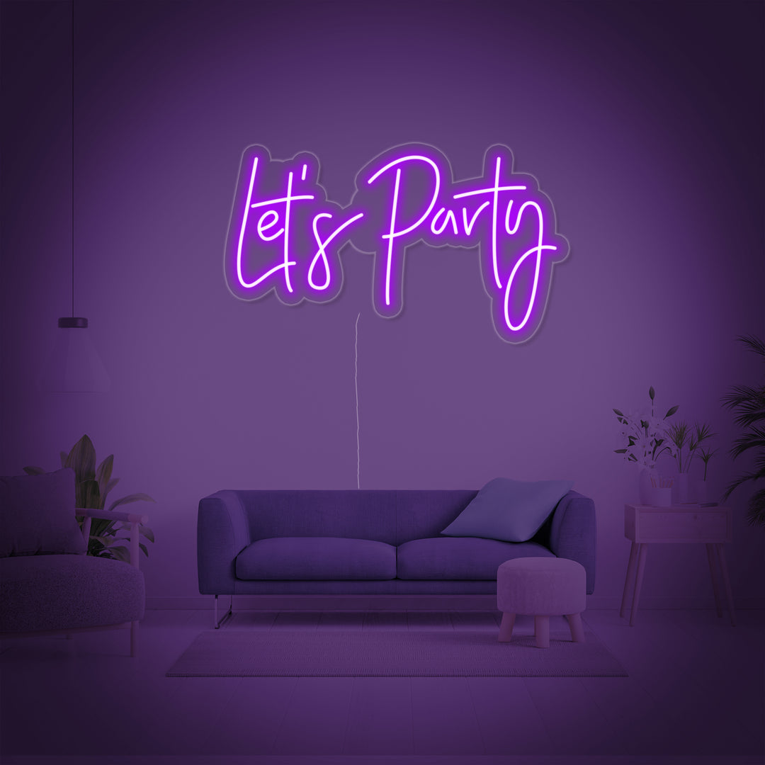 "Lets Party" Neonskilt