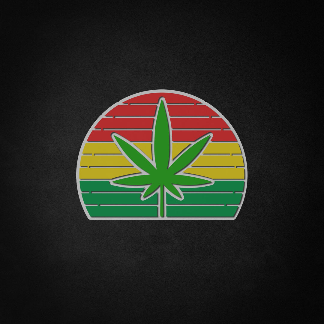 "Retro Rasta Leaf" Neon Like