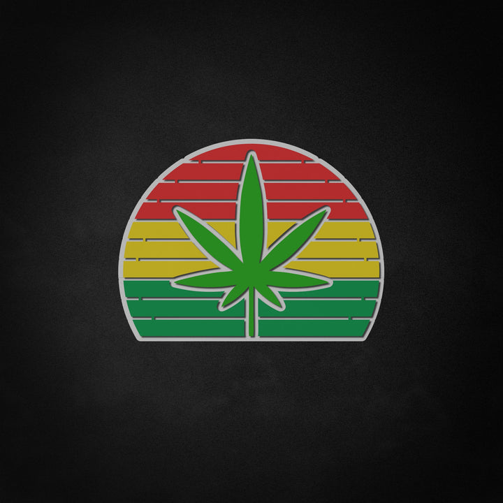 "Retro Rasta Leaf" Neon Like