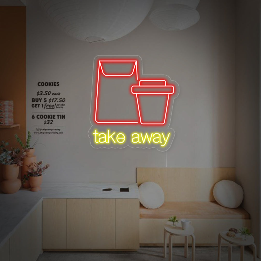 "Take Away" Neonskilt