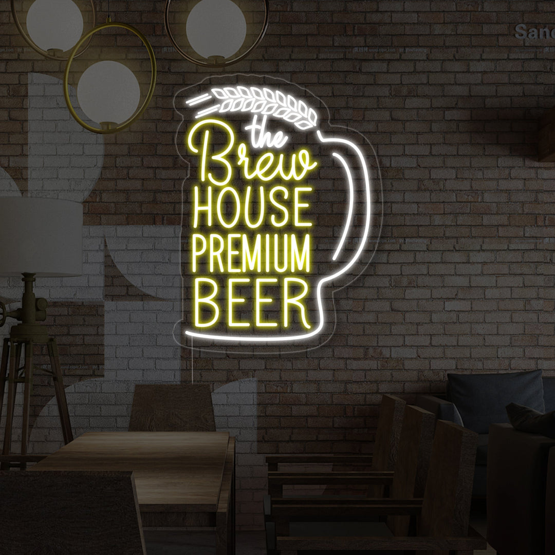 "the Brew House Premium Beer" Neonskilt